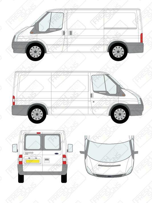 Van Graphics - Ford | Transit | 2006-2014 | Medium Wheelbase (L2) | Low Roof (H1) | With Rear Windows