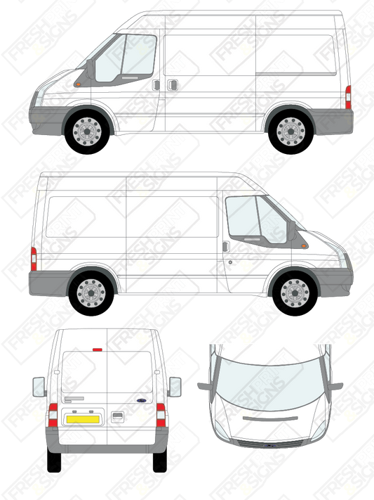 Van Graphics - Ford | Transit | 2006-2014 | Medium Wheelbase (L2) | Medium Roof (H2) | Panelled Rear Doors