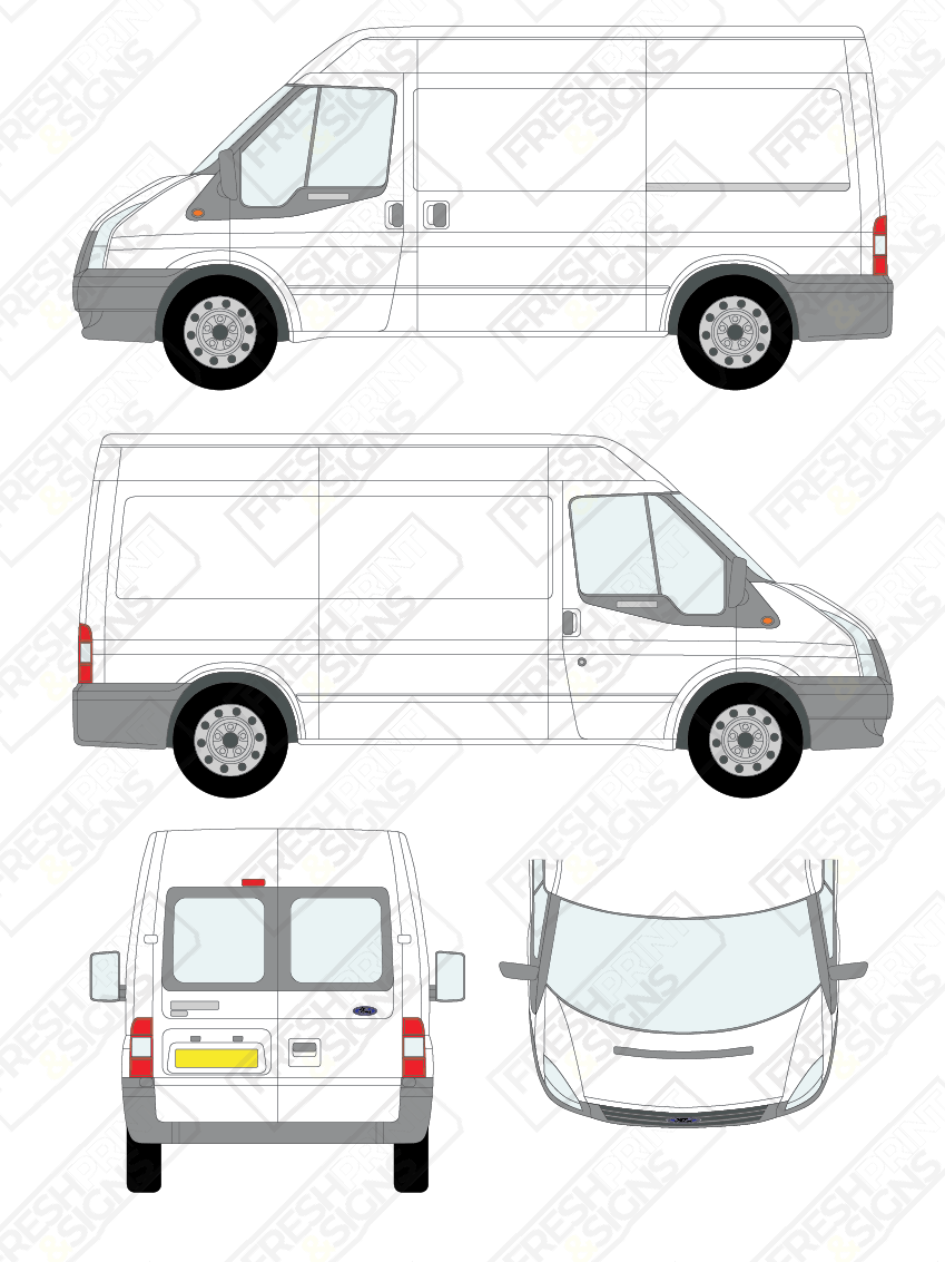 Van Graphics - Ford | Transit | 2006-2014 | Medium Wheelbase (L2) | Medium Roof (H2) | With Rear Windows