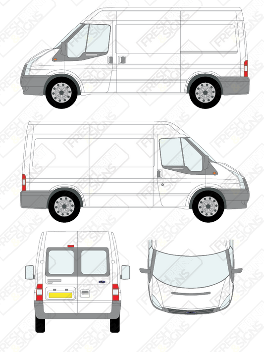 Van Graphics - Ford | Transit | 2006-2014 | Medium Wheelbase (L2) | Medium Roof (H2) | With Rear Windows