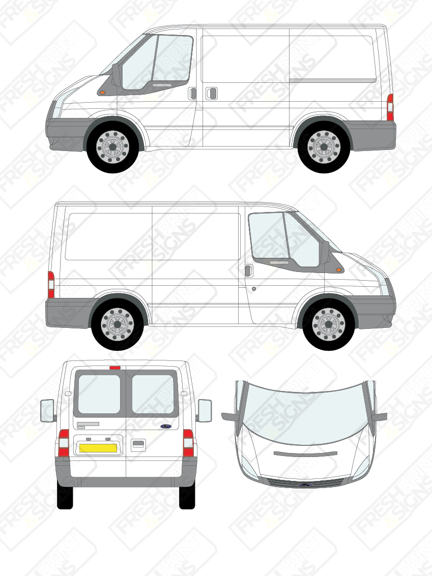 Van Graphics - Ford | Transit | 2006-2014 | Short Wheelbase (L1) | Low Roof (H1) | With Rear Windows