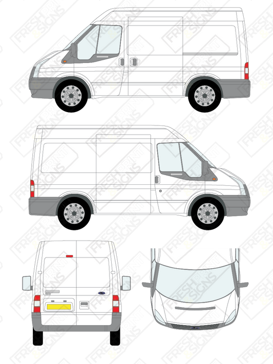 Van Graphics - Ford | Transit | 2006-2014 | Short Wheelbase (L1) | Medium Roof (H2) | Panelled Rear Doors