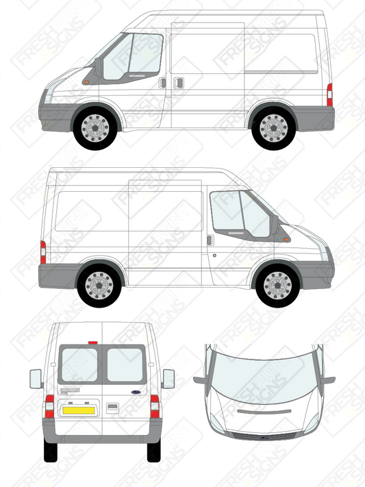 Van Graphics - Ford | Transit | 2006-2014 | Short Wheelbase (L1) | Medium Roof (H2) | With Rear Windows