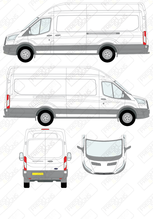Van Graphics - Ford | Transit | 2014-2019 | Extra-Long Wheelbase (L4) | High Roof (H3) | Panelled Rear Doors
