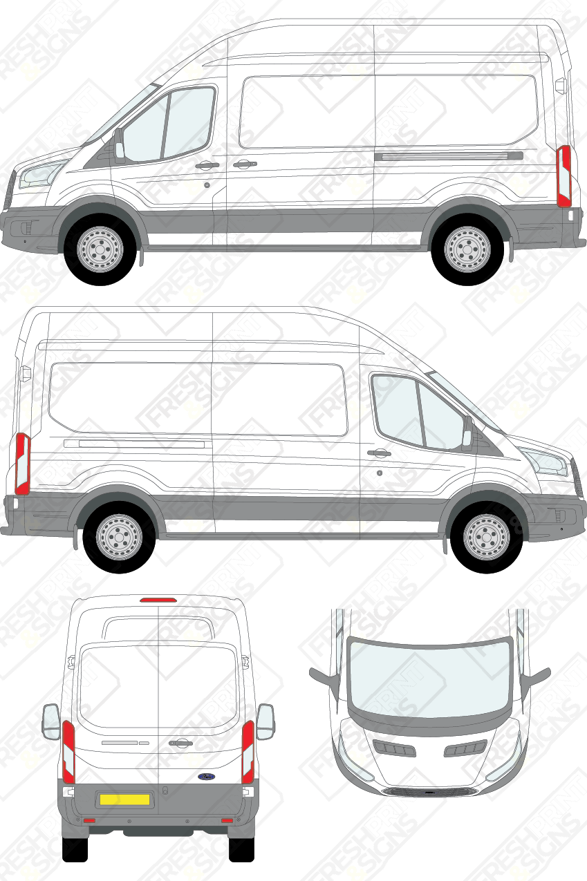 Van Graphics - Ford | Transit | 2014-2019 | Long Wheelbase (L3) | High Roof (H3) | Panelled Rear Doors