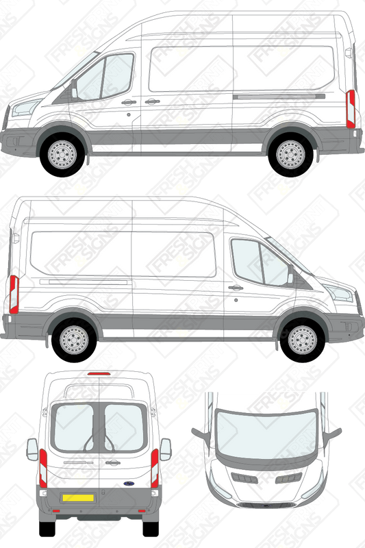 Van Graphics - Ford | Transit | 2014-2019 | Long Wheelbase (L3) | High Roof (H3) | With Rear Windows
