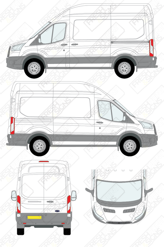 Van Graphics - Ford | Transit | 2014-2019 | Medium Wheelbase (L2) | High Roof (H3) | Panelled Rear Doors
