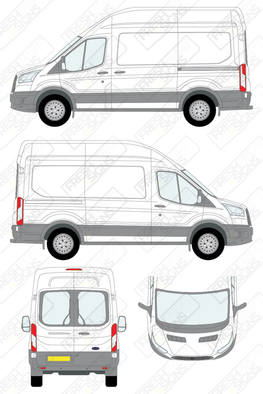 Van Graphics - Ford | Transit | 2014-2019 | Medium Wheelbase (L2) | High Roof (H3) | With Rear Windows