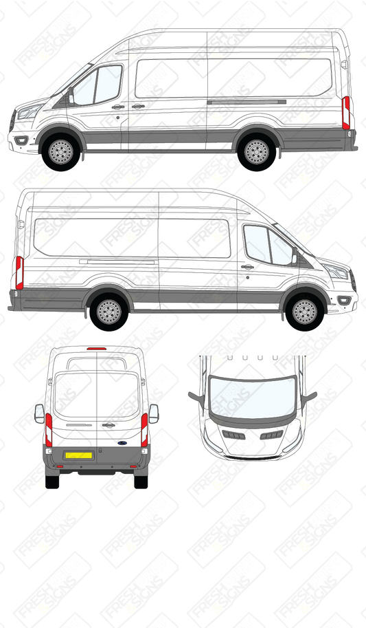 Van Graphics - Ford | Transit | 2019-2025 | Extra-Long Wheelbase (L4) | High Roof (H3) | Panelled Rear Doors
