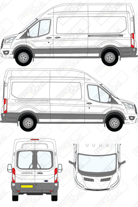 Van Graphics - Ford | Transit | 2019-2025 | Long Wheelbase (L3) | High Roof (H3) | With Rear Windows