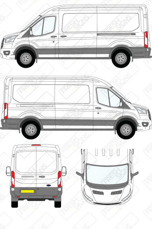 Van Graphics - Ford | Transit | 2019-2025 | Long Wheelbase (L3) | Medium Roof (H2) | Panelled Rear Doors