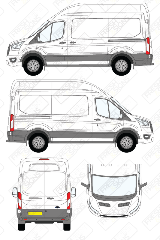Van Graphics - Ford | Transit | 2019-2025 | Medium Wheelbase (L2) | High Roof (H3) | Panelled Rear Doors