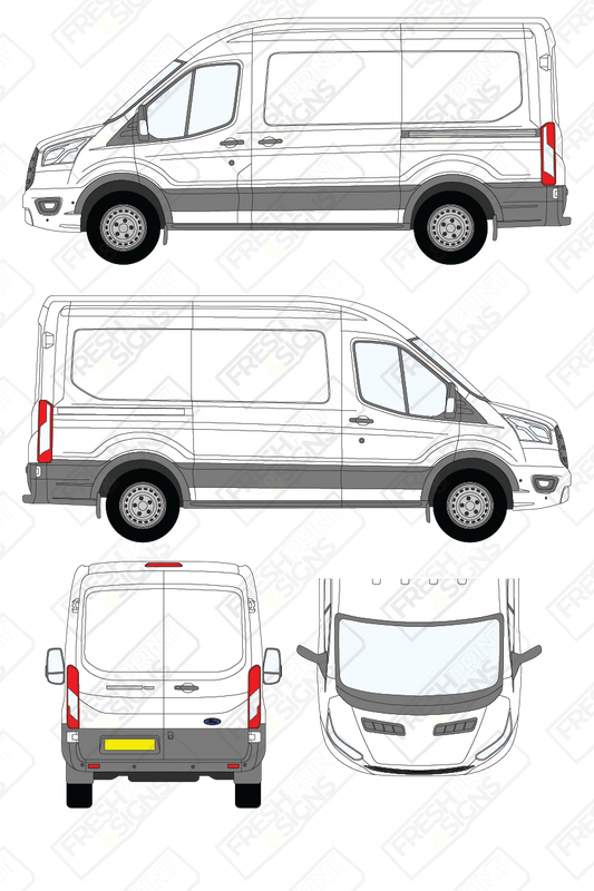 Van Graphics - Ford | Transit | 2019-2025 | Medium Wheelbase (L2) | Medium Roof (H2) | Panelled Rear Doors