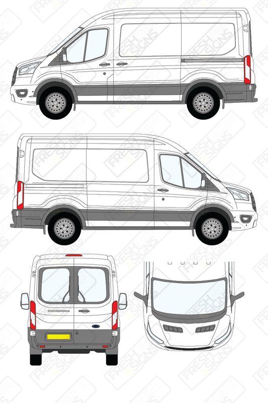 Van Graphics - Ford | Transit | 2019-2025 | Medium Wheelbase (L2) | Medium Roof (H2) | With Rear Windows