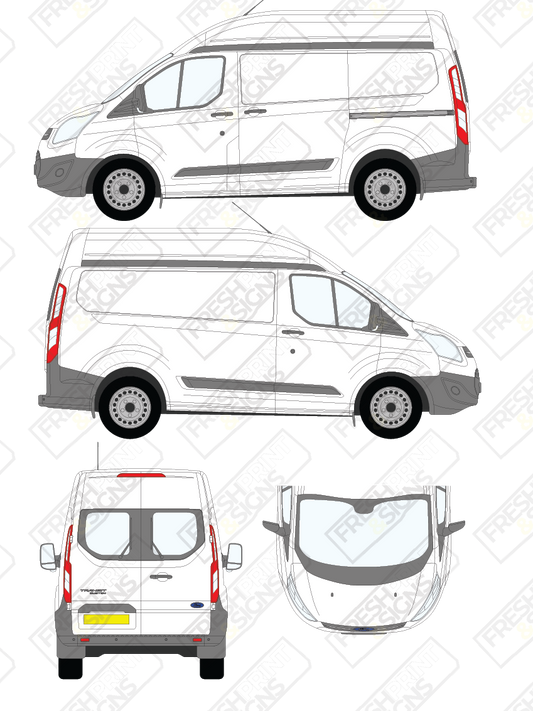 Van Graphics - Ford | Transit Custom | 2012-2018 | Short Wheelbase (L1) | High Roof (H2) | With Rear Windows