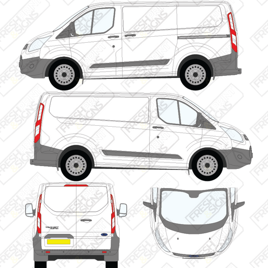 Van Graphics - Ford | Transit Custom | 2012-2018 | Short Wheelbase (L1) | Low Roof (H1) | Panelled Rear Doors