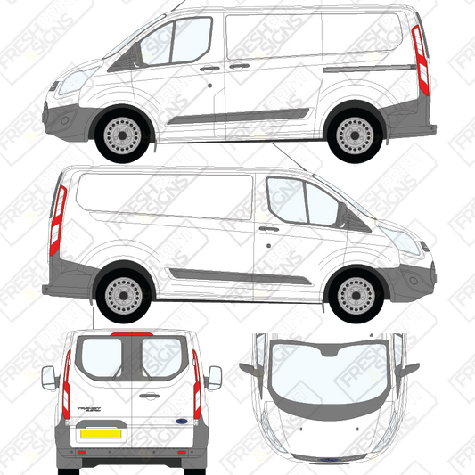 Van Graphics - Ford | Transit Custom | 2012-2018 | Short Wheelbase (L1) | Low Roof (H1) | With Rear Windows