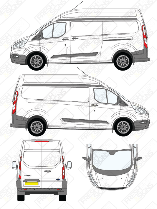 Van Graphics - Ford | Transit Custom | 2018-2023 | Long Wheelbase (L2) | High Roof (H2) | Panelled Rear Doors