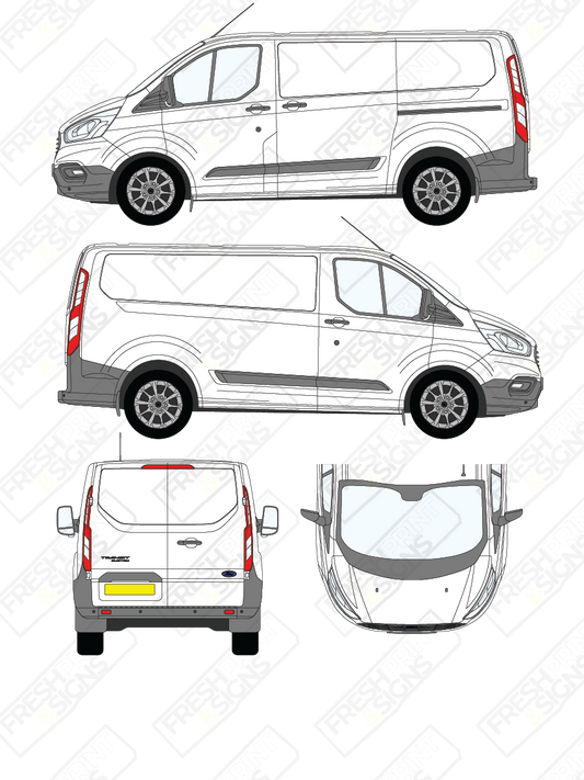 Van Graphics - Ford | Transit Custom | 2018-2023 | Short Wheelbase (L1) | Low Roof (H1) | Panelled Rear Doors