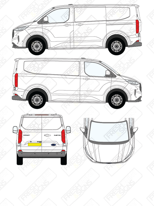 Van Graphics - Ford | Transit Custom | 2024-2025 | Short Wheelbase (L1) | Low Roof (H1) | Panelled Rear Doors