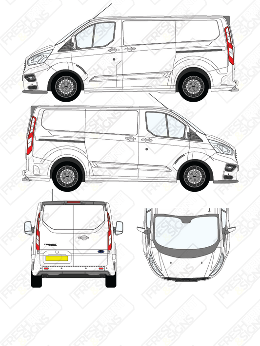 Van Graphics - Ford | Transit Custom MS-RT | 2018-2023 | Short Wheelbase (L1) | Panelled Rear Doors