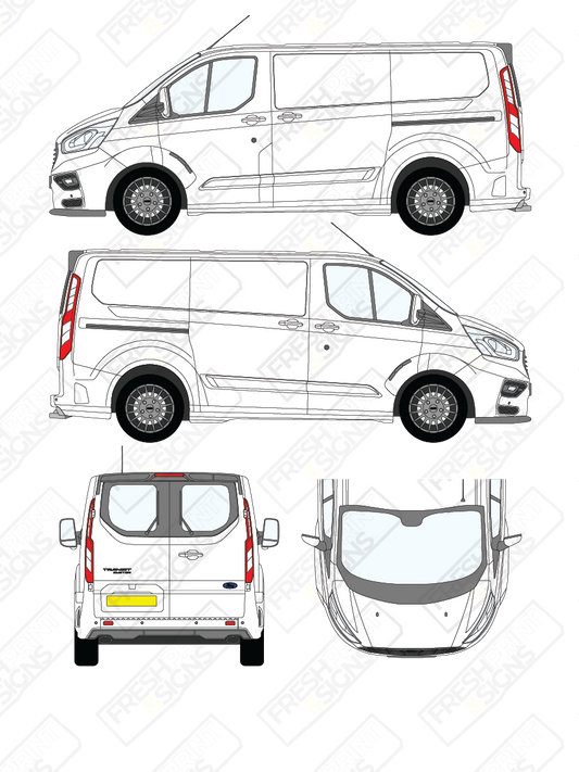 Van Graphics - Ford | Transit Custom MS-RT | 2018-2023 | Short Wheelbase (L1) | With Rear Windows