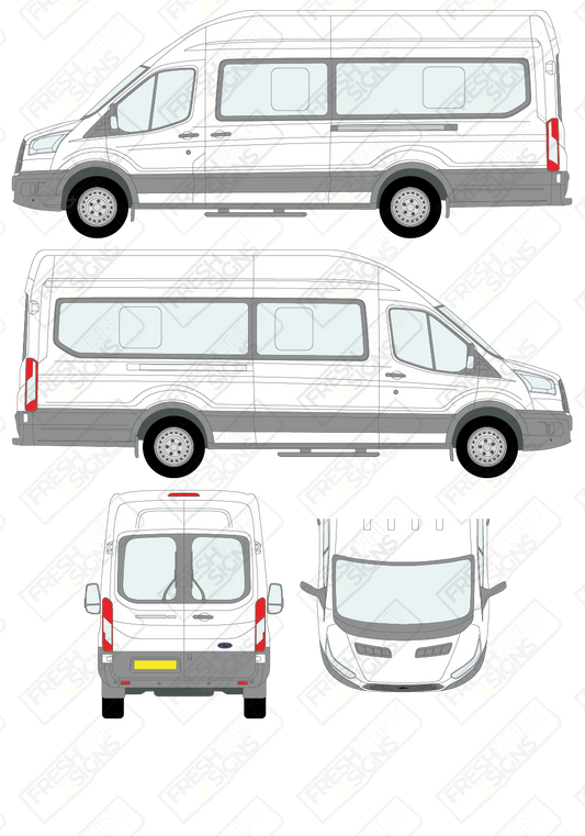 Van Graphics - Ford | Transit Minibus | 2014-2019 | Extra-Long Wheelbase (L4) | High Roof (H3)