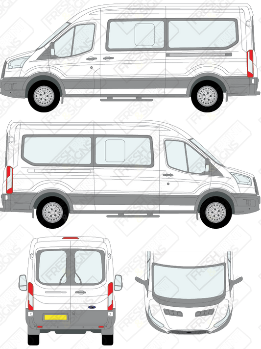Van Graphics - Ford | Transit Minibus | 2014-2019 | Long Wheelbase (L3) | Medium Roof (H2)