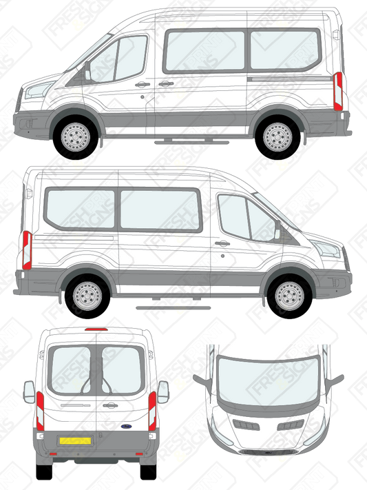 Van Graphics - Ford | Transit Minibus | 2014-2019 | Medium Wheelbase (L2) | Medium Roof (H2)