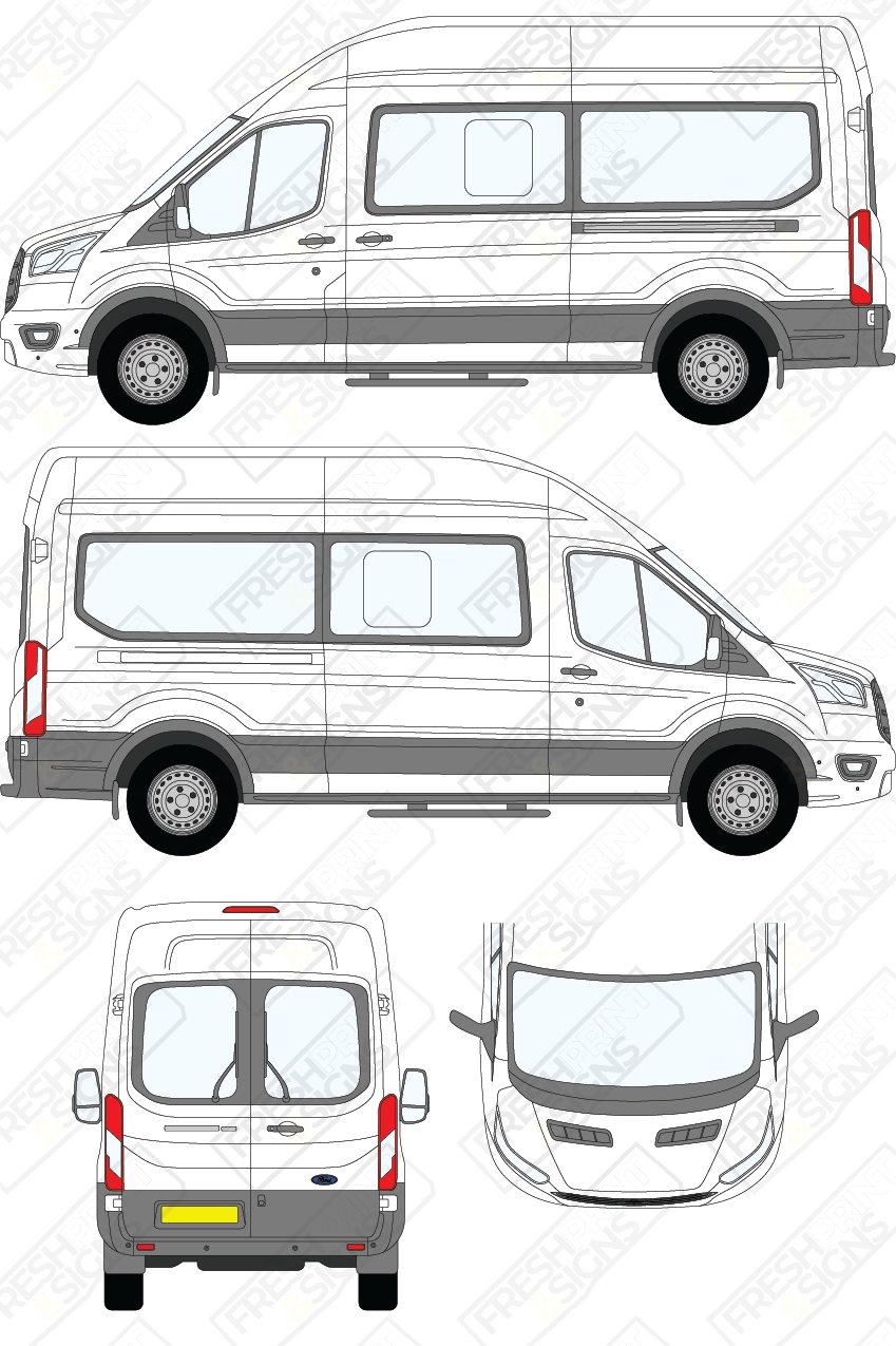 Van Graphics - Ford | Transit Minibus | 2019-2025 | Long Wheelbase (L3) | High Roof (H3)