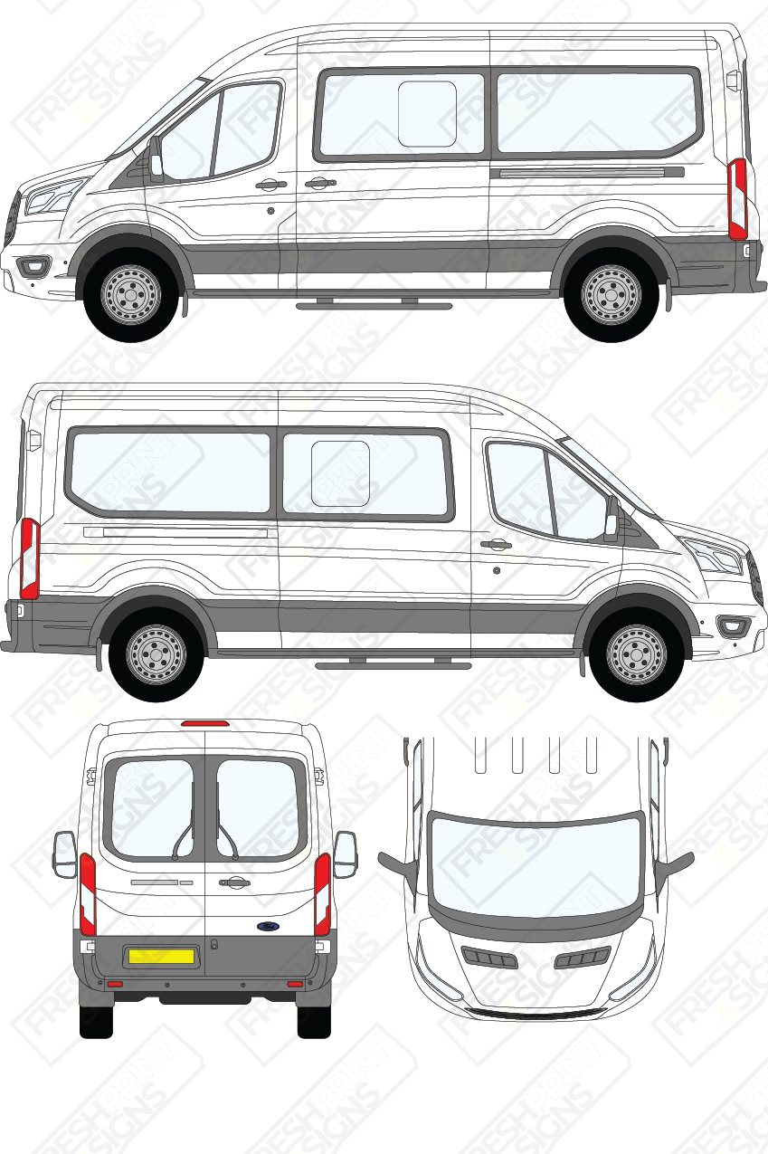 Van Graphics - Ford | Transit Minibus | 2019-2025 | Long Wheelbase (L3) | Medium Roof (H2)