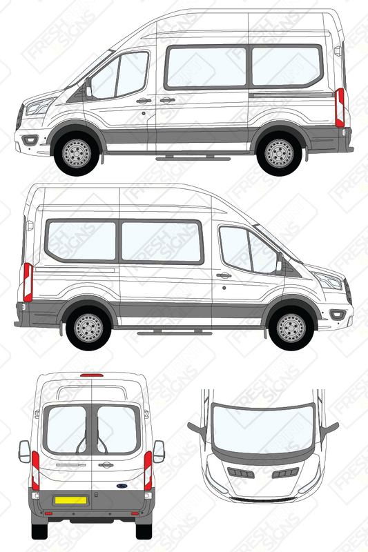 Van Graphics - Ford | Transit Minibus | 2019-2025 | Medium Wheelbase (L2) | High Roof (H3)
