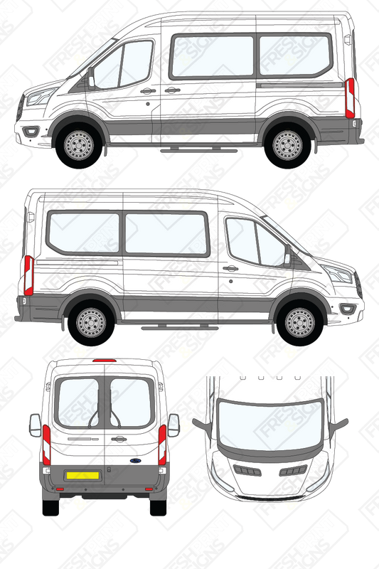 Van Graphics - Ford | Transit Minibus | 2019-2025 | Medium Wheelbase (L2) | Medium Roof (H2)