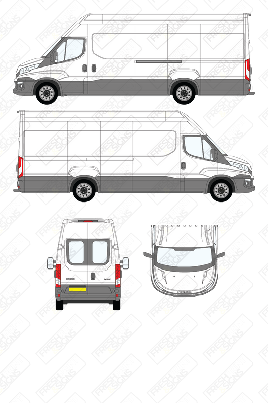 Van Graphics - Iveco | Daily | 2014-2019 | Extra-Long Wheelbase (L4) | High Roof (H3) | With Rear Windows