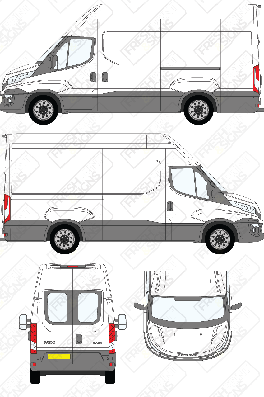 Van Graphics - Iveco | Daily | 2014-2019 | Long Wheelbase (L3) | High Roof (H3) | With Rear Windows