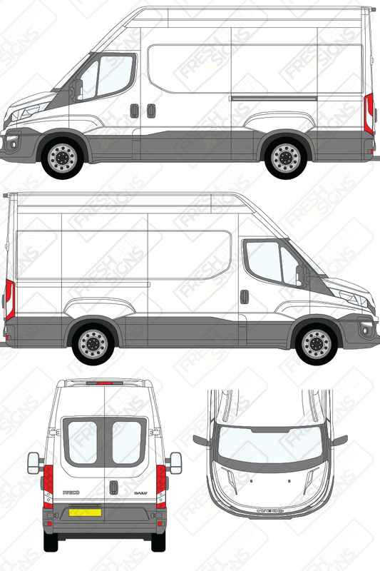 Van Graphics - Iveco | Daily | 2014-2019 | Long Wheelbase (L3) | High Roof (H3) | With Rear Windows