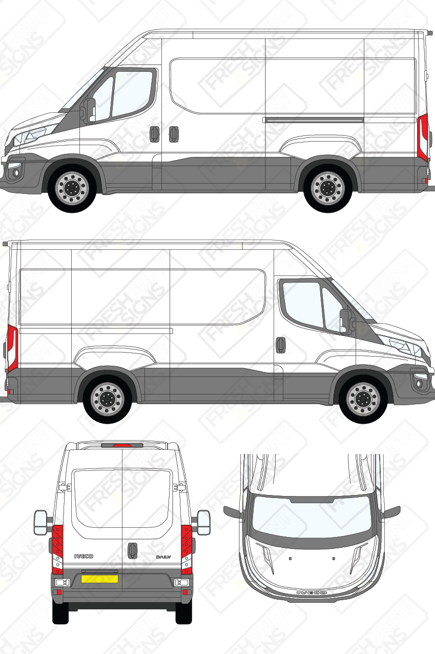 Van Graphics - Iveco | Daily | 2014-2019 | Long Wheelbase (L3) | Medium Roof (H2) | Panelled Rear Doors