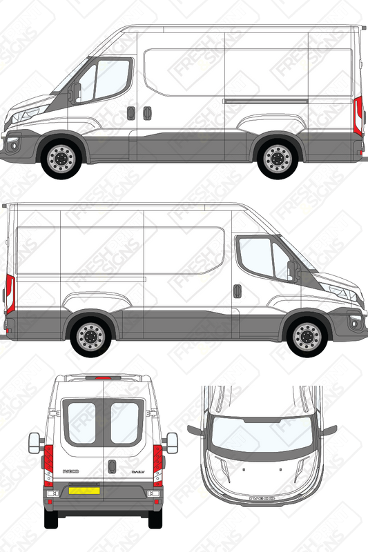 Van Graphics - Iveco | Daily | 2014-2019 | Long Wheelbase (L3) | Medium Roof (H2) | With Rear Windows