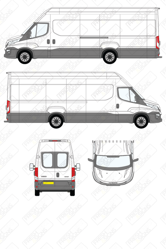 Van Graphics - Iveco | Daily | 2014-2019 | Maxi-Long Wheelbase (L5) | High Roof (H3) | With Rear Windows