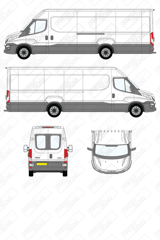 Van Graphics - Iveco | Daily | 2014-2019 | Maxi-Long Wheelbase (L5) | Medium Roof (H2) | With Rear Windows
