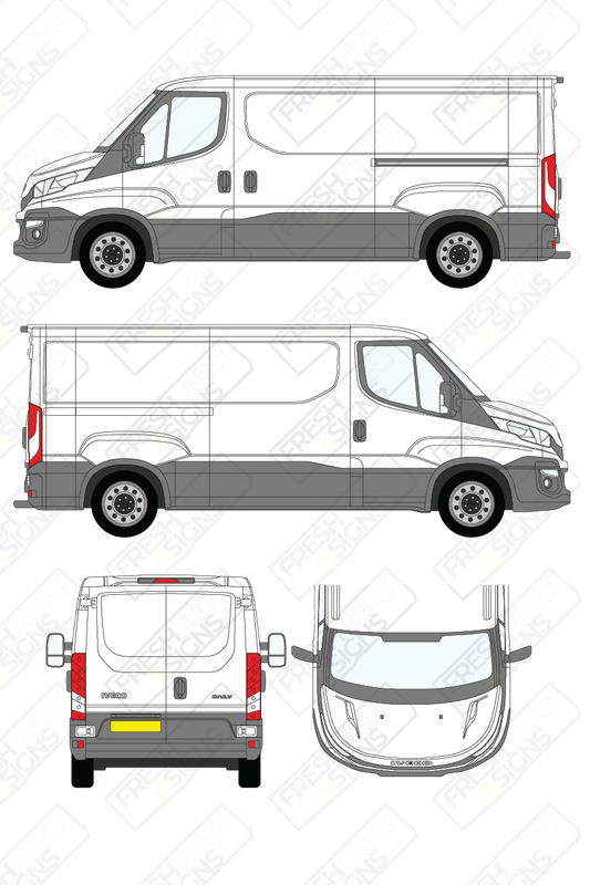 Van Graphics - Iveco | Daily | 2014-2019 | Medium Wheelbase (L2) | Low Roof (H1) | Panelled Rear Doors