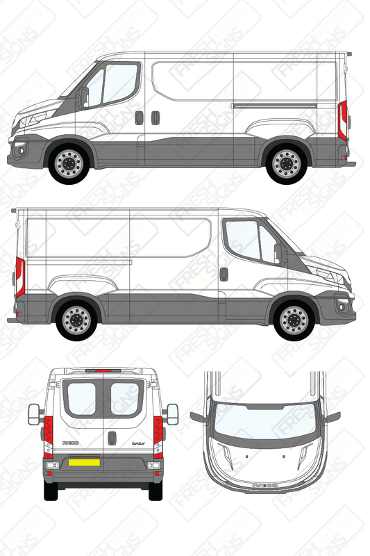 Van Graphics - Iveco | Daily | 2014-2019 | Medium Wheelbase (L2) | Low Roof (H1) | With Rear Windows