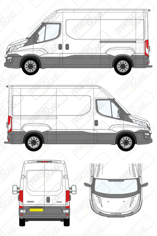 Van Graphics - Iveco | Daily | 2014-2019 | Medium Wheelbase (L2) | Medium Roof (H2) | Panelled Rear Doors