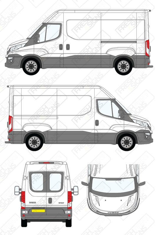 Van Graphics - Iveco | Daily | 2014-2019 | Medium Wheelbase (L2) | Medium Roof (H2) | With Rear Windows