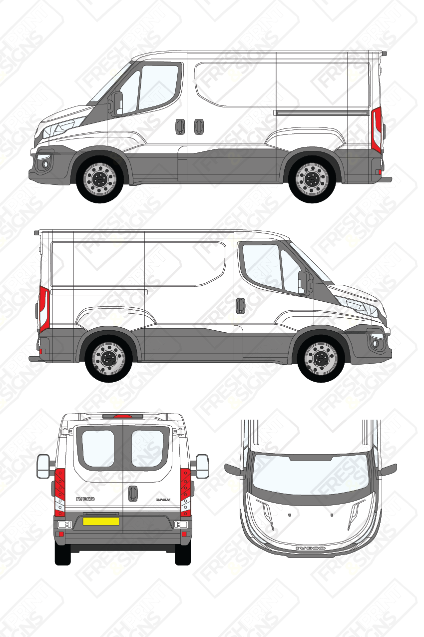 Van Graphics - Iveco | Daily | 2014-2019 | Short Wheelbase (L1) | Low Roof (H1) | With Rear Windows