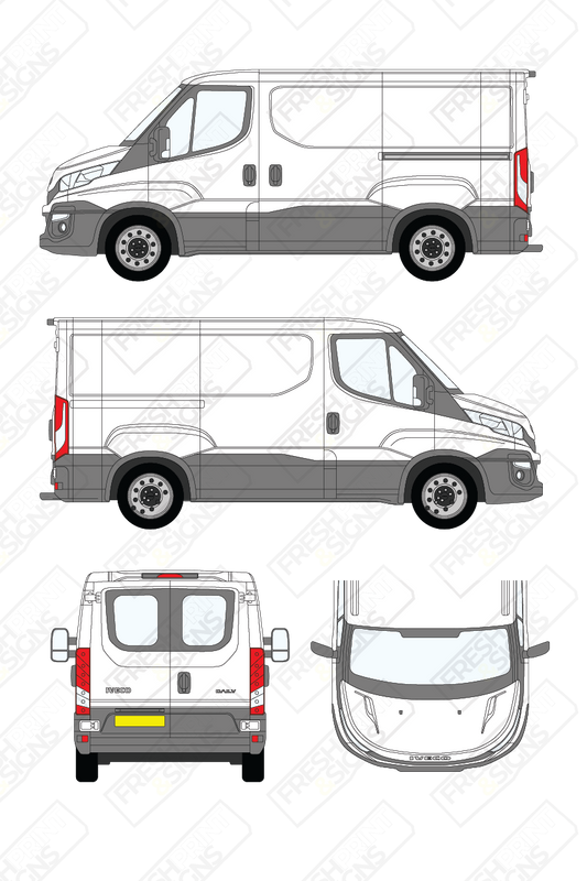 Van Graphics - Iveco | Daily | 2014-2019 | Short Wheelbase (L1) | Low Roof (H1) | With Rear Windows