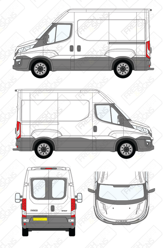 Van Graphics - Iveco | Daily | 2014-2019 | Short Wheelbase (L1) | Medium Roof (H2) | With Rear Windows