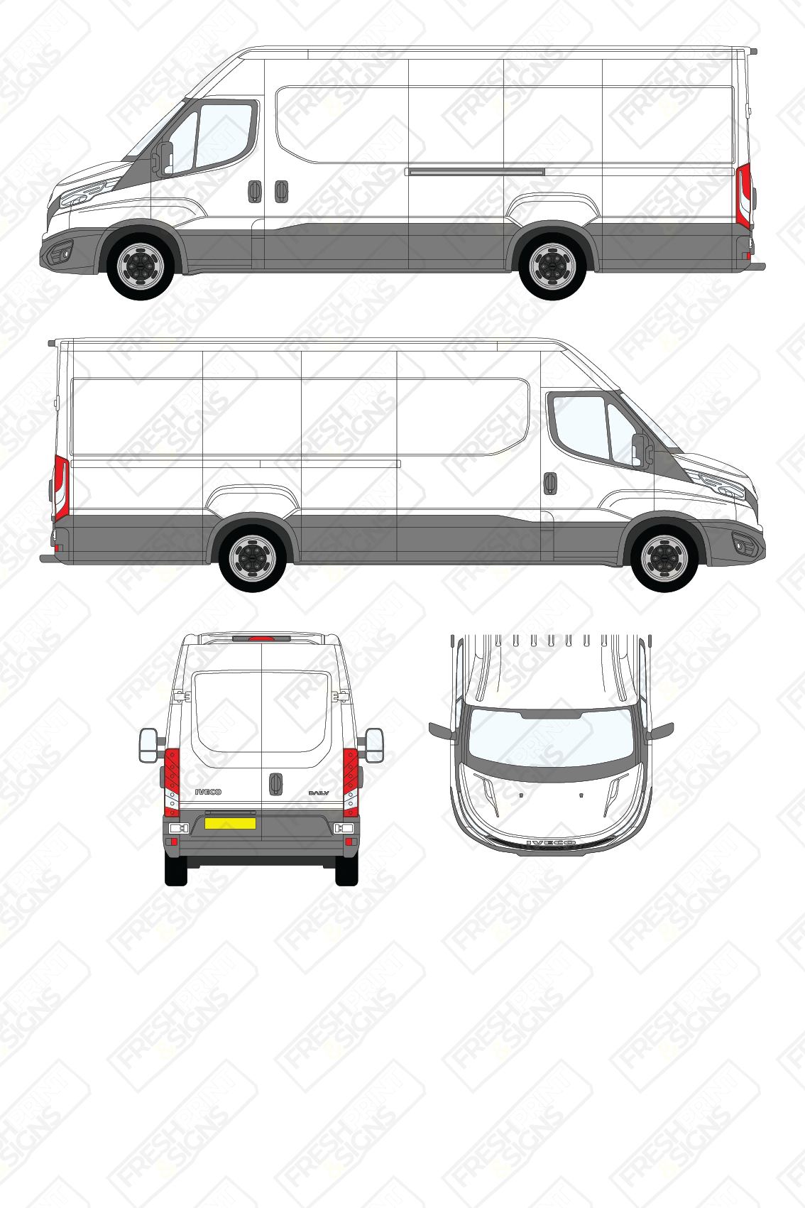 Van Graphics - Iveco | Daily | 2019-2025 | Extra-Long Wheelbase (L4) | Medium Roof (H2) | Panelled Rear Doors