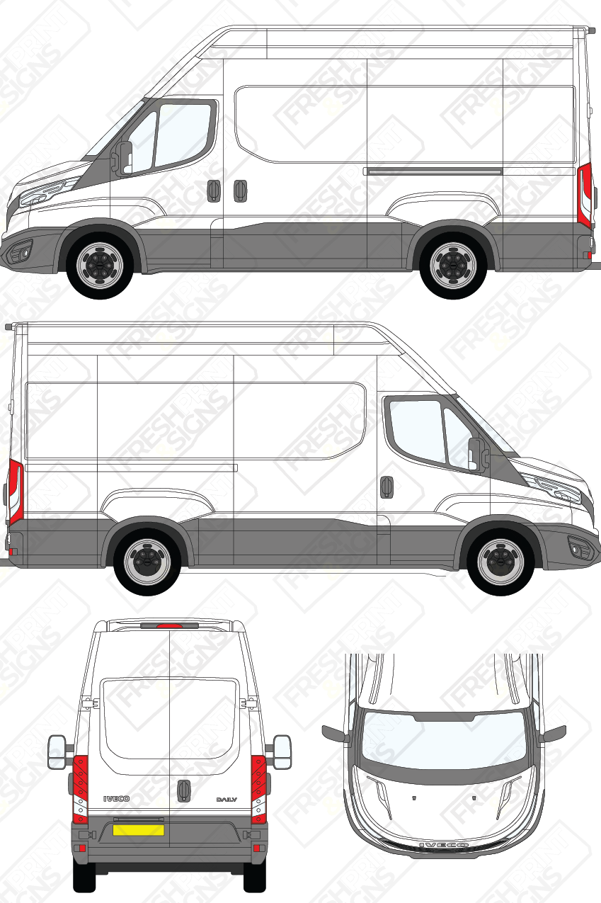 Van Graphics - Iveco | Daily | 2019-2025 | Long Wheelbase (L3) | High Roof (H3) | Panelled Rear Doors