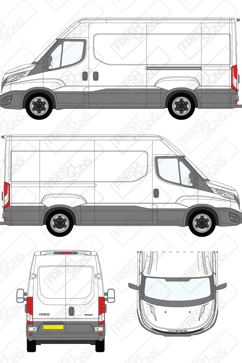 Van Graphics - Iveco | Daily | 2019-2025 | Long Wheelbase (L3) | Medium Roof (H2) | Panelled Rear Doors